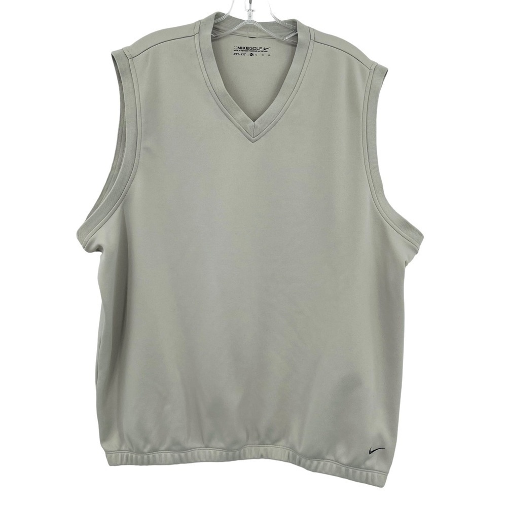 Nike Golf dri fit grey vest active wear logo men's size XL‎